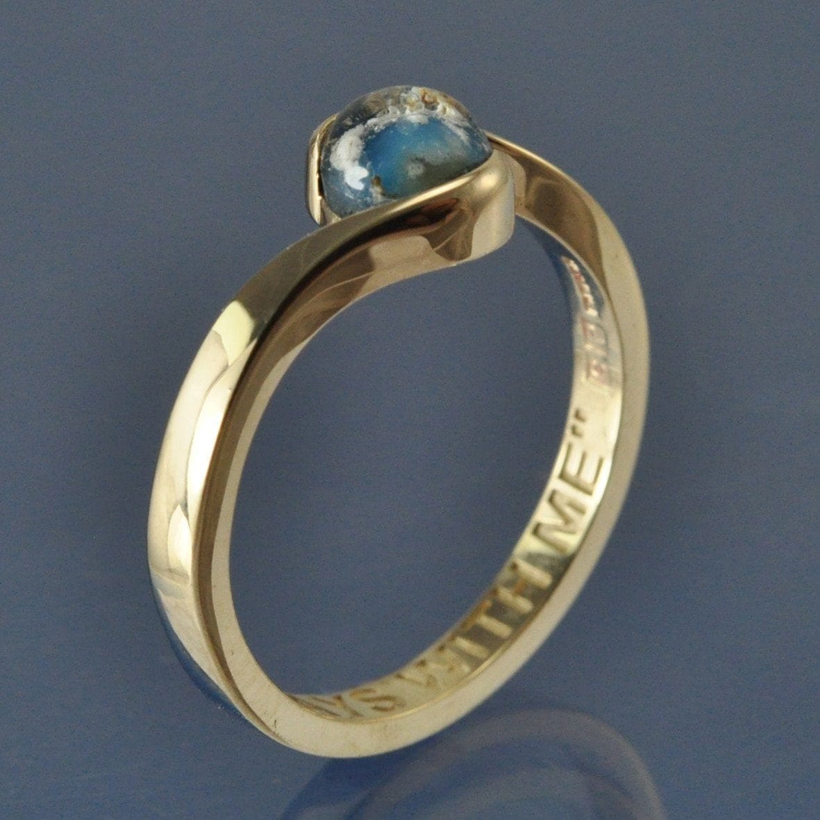 Cremation Ash Ring - Ashes Into Glass Crossover Design Ring by Chris Parry Jewellery
