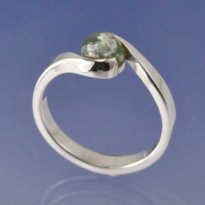 Cremation Ash Ring - Ashes Into Glass Crossover Design Ring by Chris Parry Jewellery