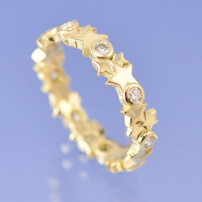 Cremation Ash Ring - Diamond Star Ring. 0.27ct Ring by Chris Parry Jewellery