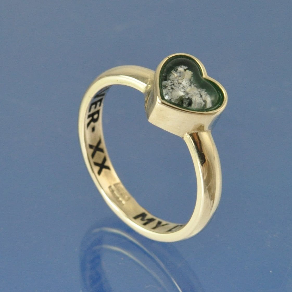 Cremation Ash Ring - Heart Ring by Chris Parry Jewellery