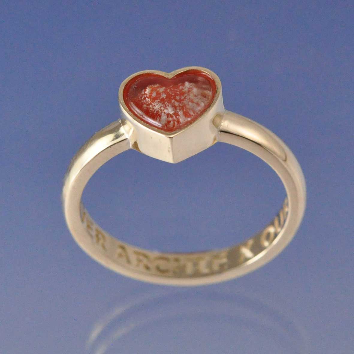Cremation Ash Ring - Heart Ring by Chris Parry Jewellery