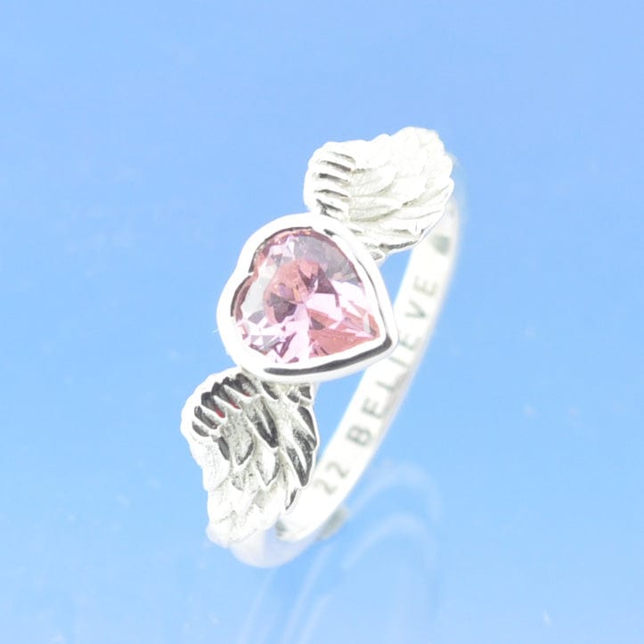Cremation Ash Ring - Heart Angel Wings Ring by Chris Parry Jewellery