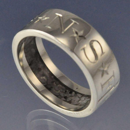 Cremation Ash Ring. Hidden Flat shank Ring by Chris Parry Jewellery