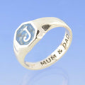 Cremation Ash Ring - Initial Signet Ring - Octagon. Ring by Chris Parry Jewellery