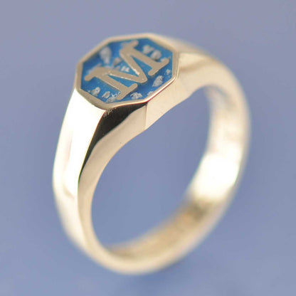 Cremation Ash Ring - Initial Signet Ring - Octagon. Ring by Chris Parry Jewellery