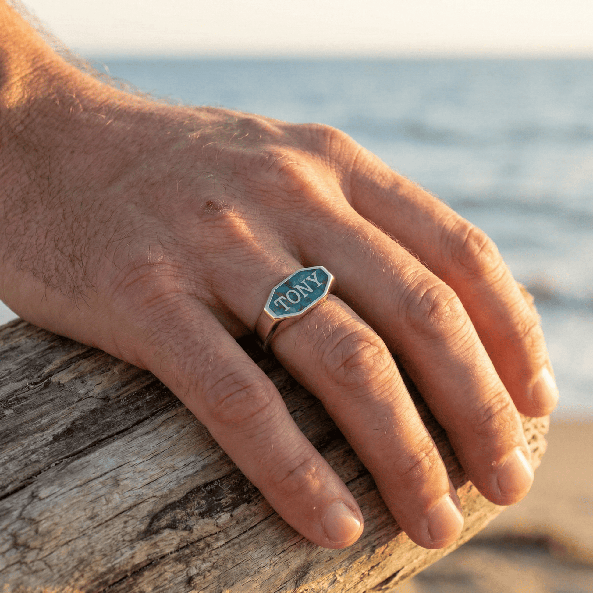 Cremation Ash Ring - Name Signet Ring by Chris Parry Jewellery