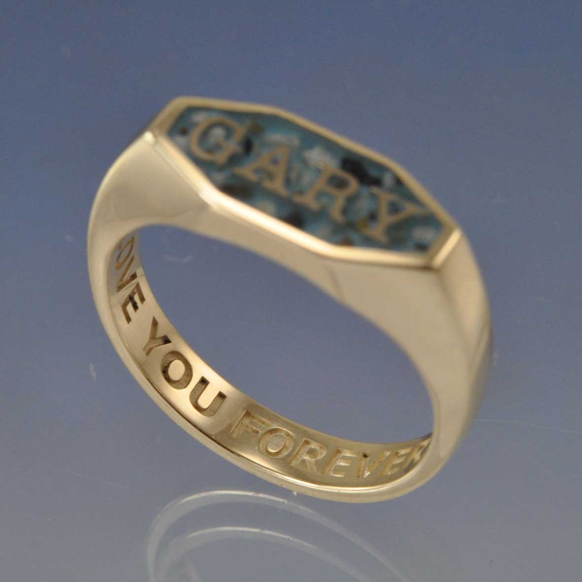 Cremation Ash Ring - Name Signet Ring by Chris Parry Jewellery