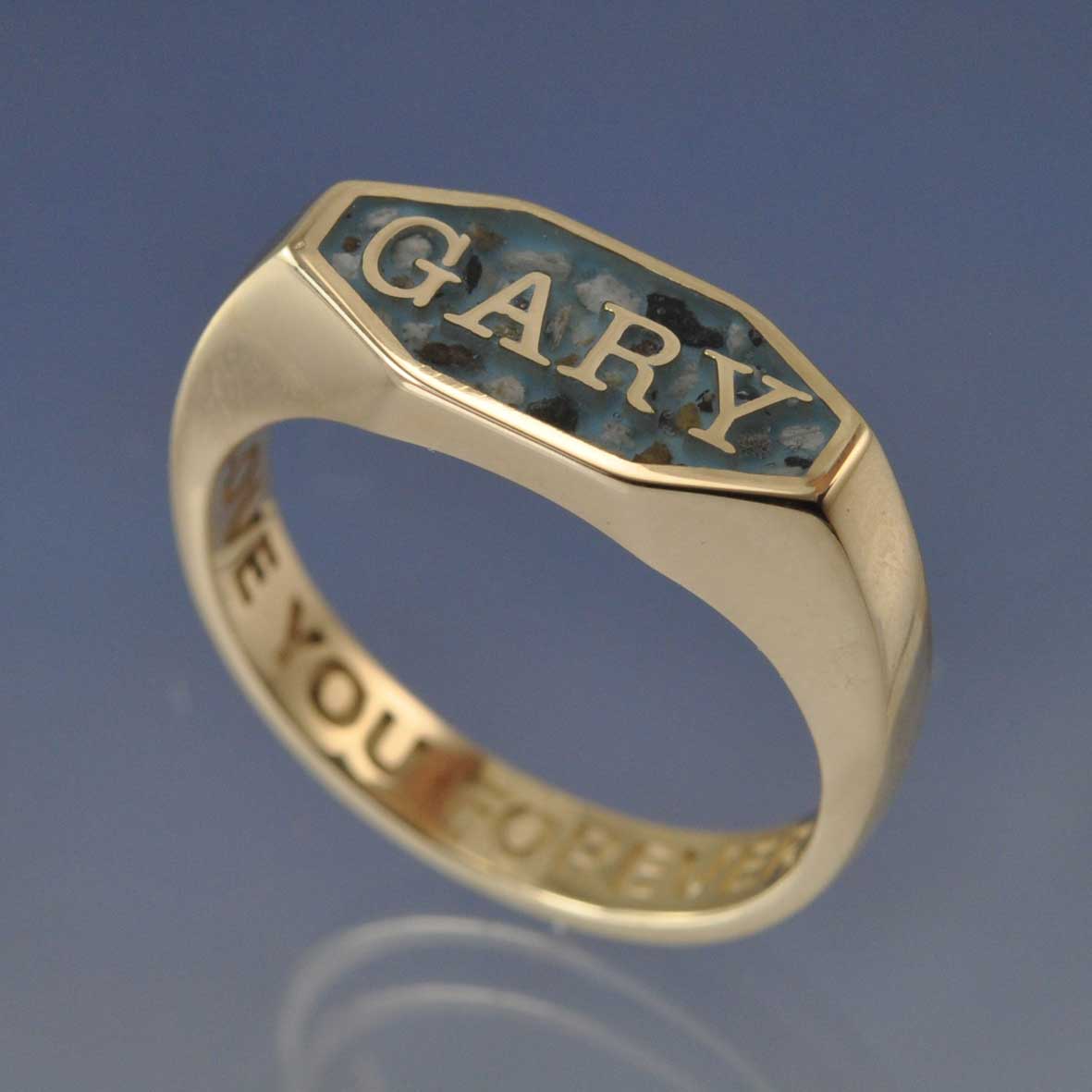 Cremation Ash Ring - Name Signet Ring by Chris Parry Jewellery