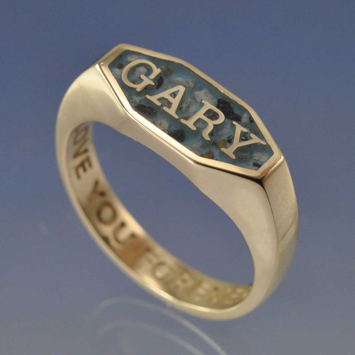 Cremation Ash Ring - Name Signet Ring by Chris Parry Jewellery