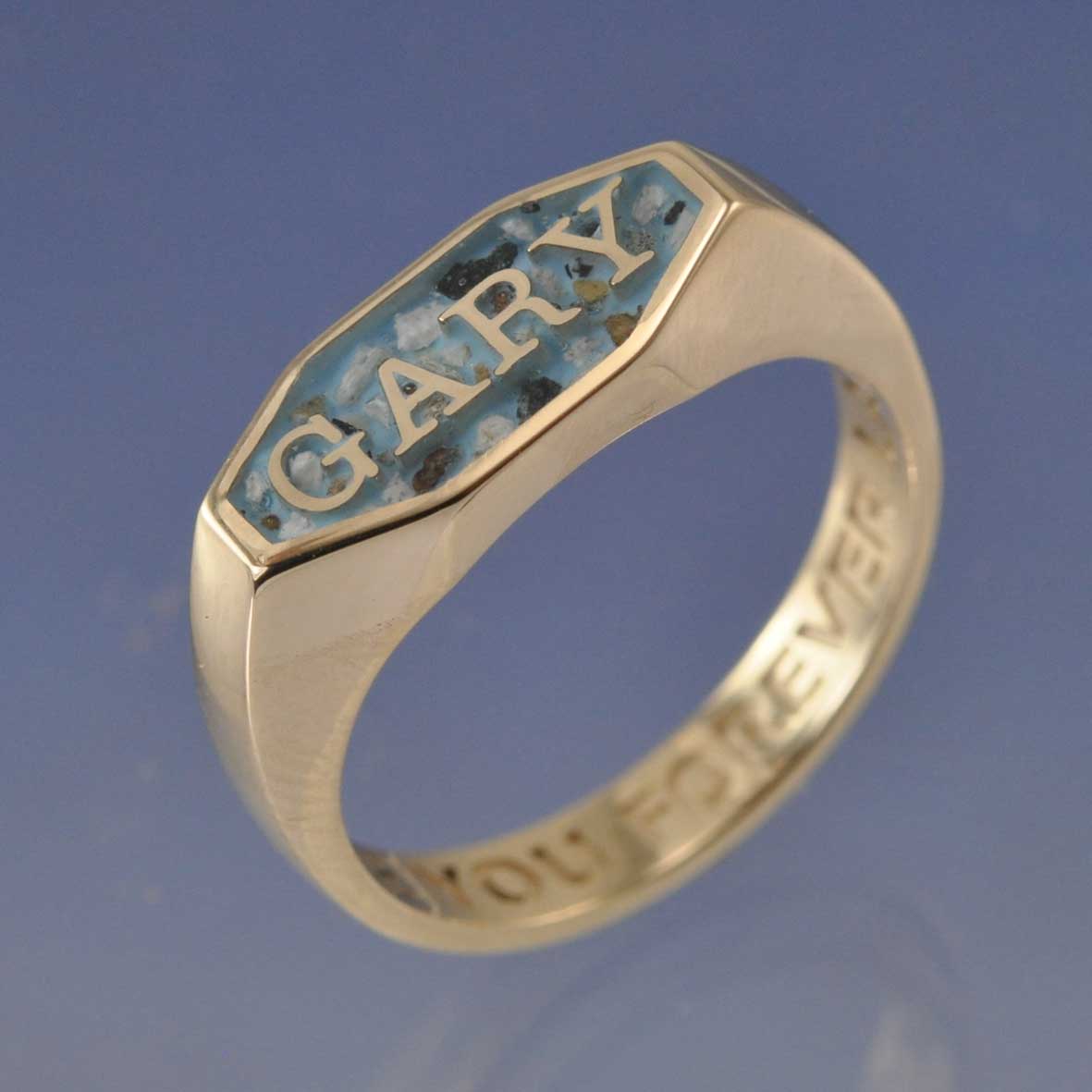 Cremation Ash Ring - Name Signet Ring by Chris Parry Jewellery