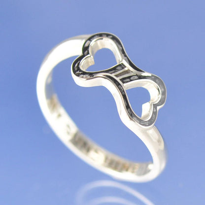 Cremation Ash Ring -Resin Dual Hearts Ring by Chris Parry Jewellery