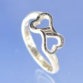 Cremation Ash Ring -Resin Dual Hearts Ring by Chris Parry Jewellery