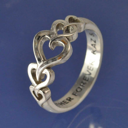 Cremation Ash Ring - Resin Entwined Hearts Ring by Chris Parry Jewellery