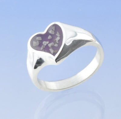 Cremation Ash - Signet Asymmetric Heart Ring by Chris Parry Jewellery