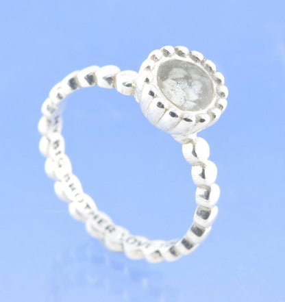 Ball Chain Cremation Ash Stacking Ring Ring by Chris Parry Jewellery