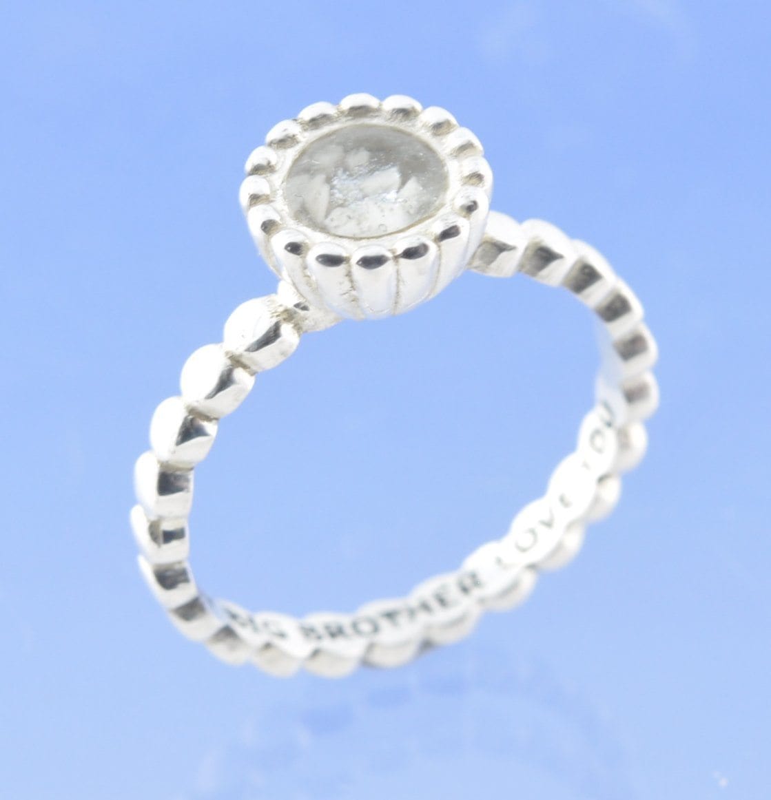 Ball Chain Cremation Ash Stacking Ring Ring by Chris Parry Jewellery