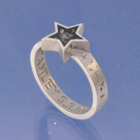 Cremation Ash Star Resin Ring Ring by Chris Parry Jewellery