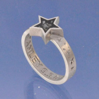 Cremation Ash Star Resin Ring Ring by Chris Parry Jewellery