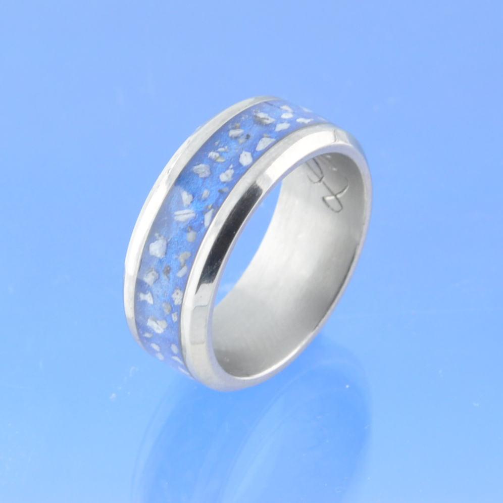 8mm Channel set Cremation Ash Ring - Titanium Ring by Chris Parry Jewellery