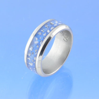8mm Channel set Cremation Ash Ring - Titanium Ring by Chris Parry Jewellery