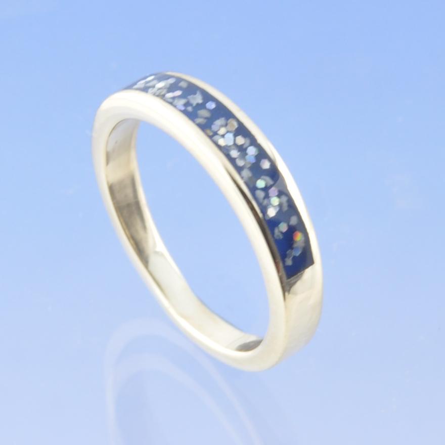 Cremation Ash Ring. Tuscany -3mm Part Channel Ring by Chris Parry Jewellery