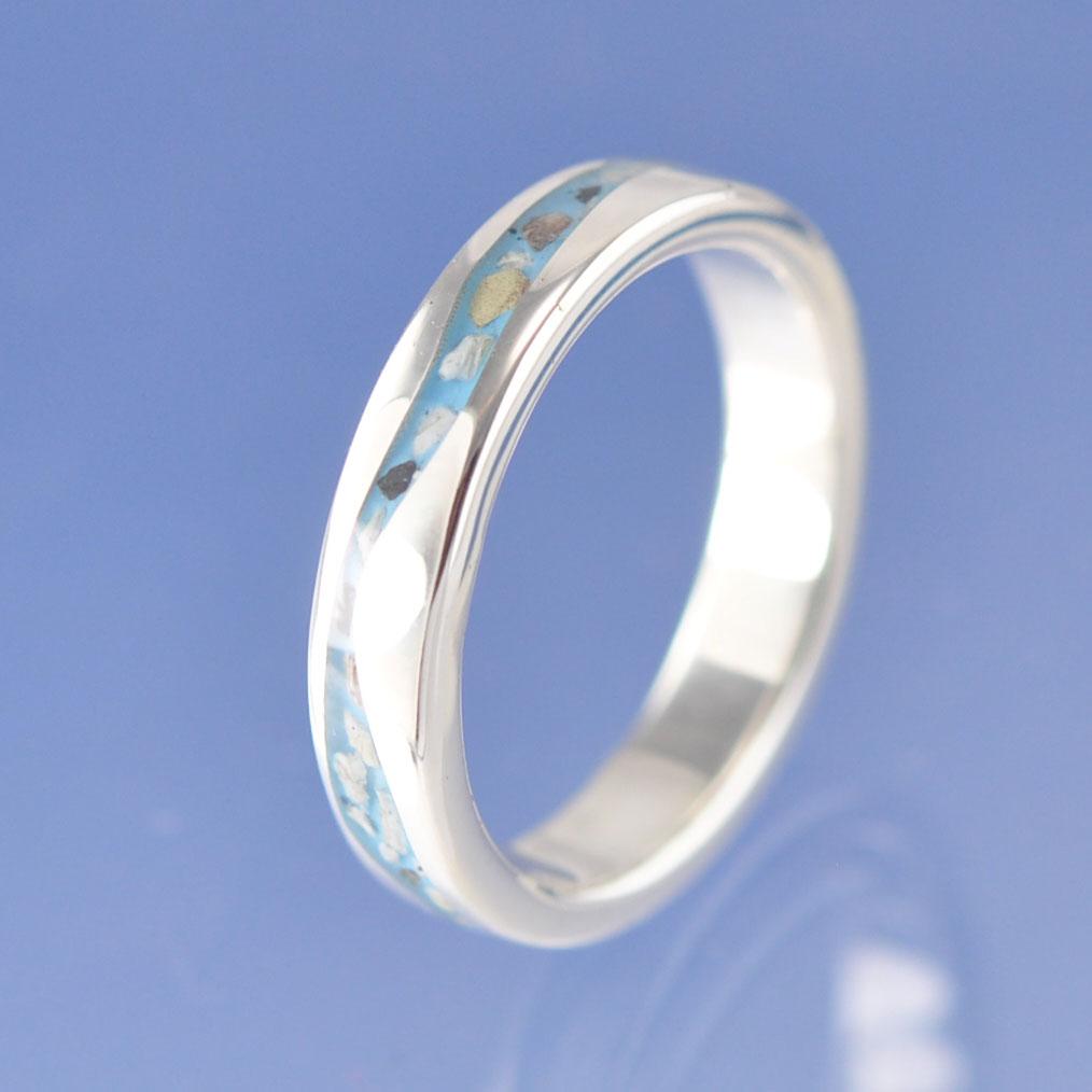 Cremation Ash Ring - Wandering River 4mm Ring by Chris Parry Jewellery