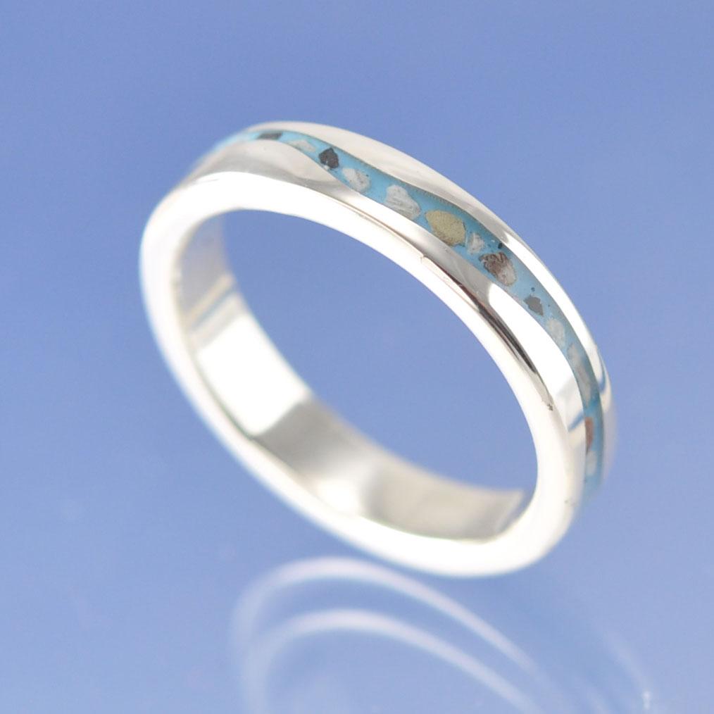 Cremation Ash Ring - Wandering River 4mm Ring by Chris Parry Jewellery