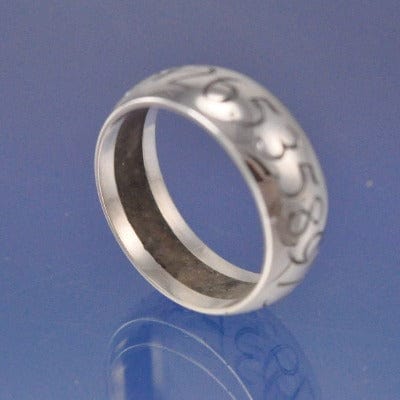 Cremation Ash Ring. Hidden 7mm Ring by Chris Parry Jewellery