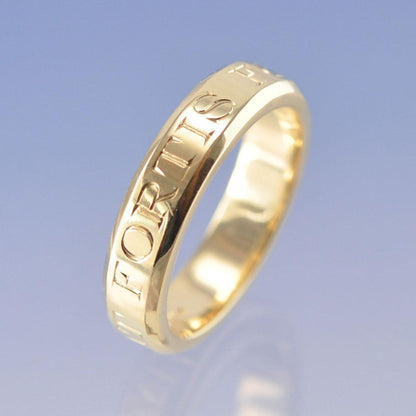 Cremation Ash Ring with Bevelled Edge Ring by Chris Parry Jewellery