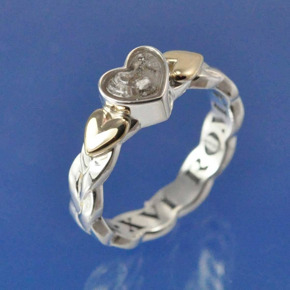 Cremation Ash Ring With Plaited Ring Shank. Ring by Chris Parry Jewellery