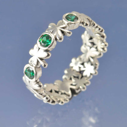 Cremation Ash Shamrock Ring Ring by Chris Parry Jewellery