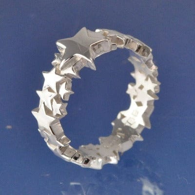 Cremation Ash Star Shining Ring Ring by Chris Parry Jewellery