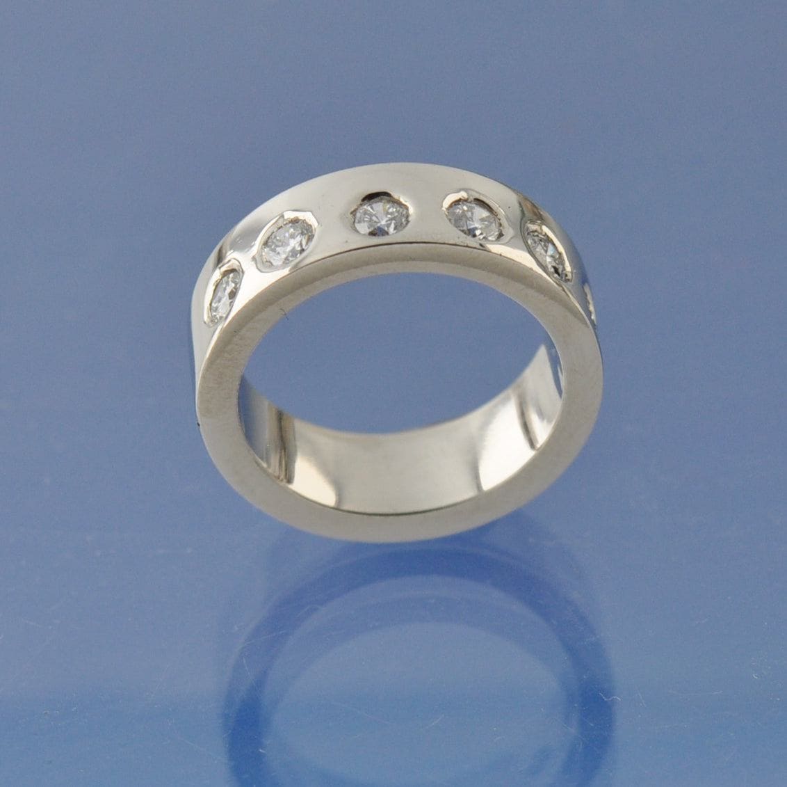 Cremation Ashes Ring - 0.70ct Diamond - Edge Ring by Chris Parry Jewellery