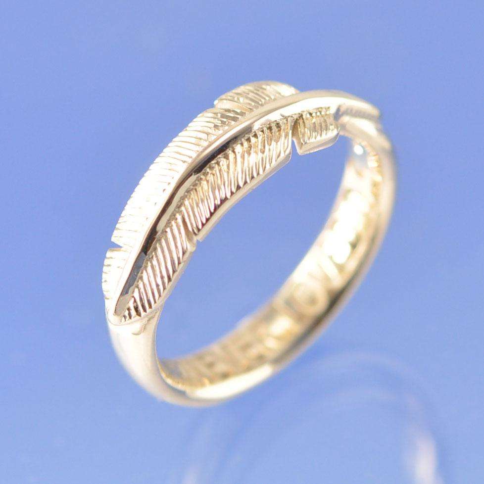 Angel Feather Ring with Cremation Ashes Ring by Chris Parry Jewellery