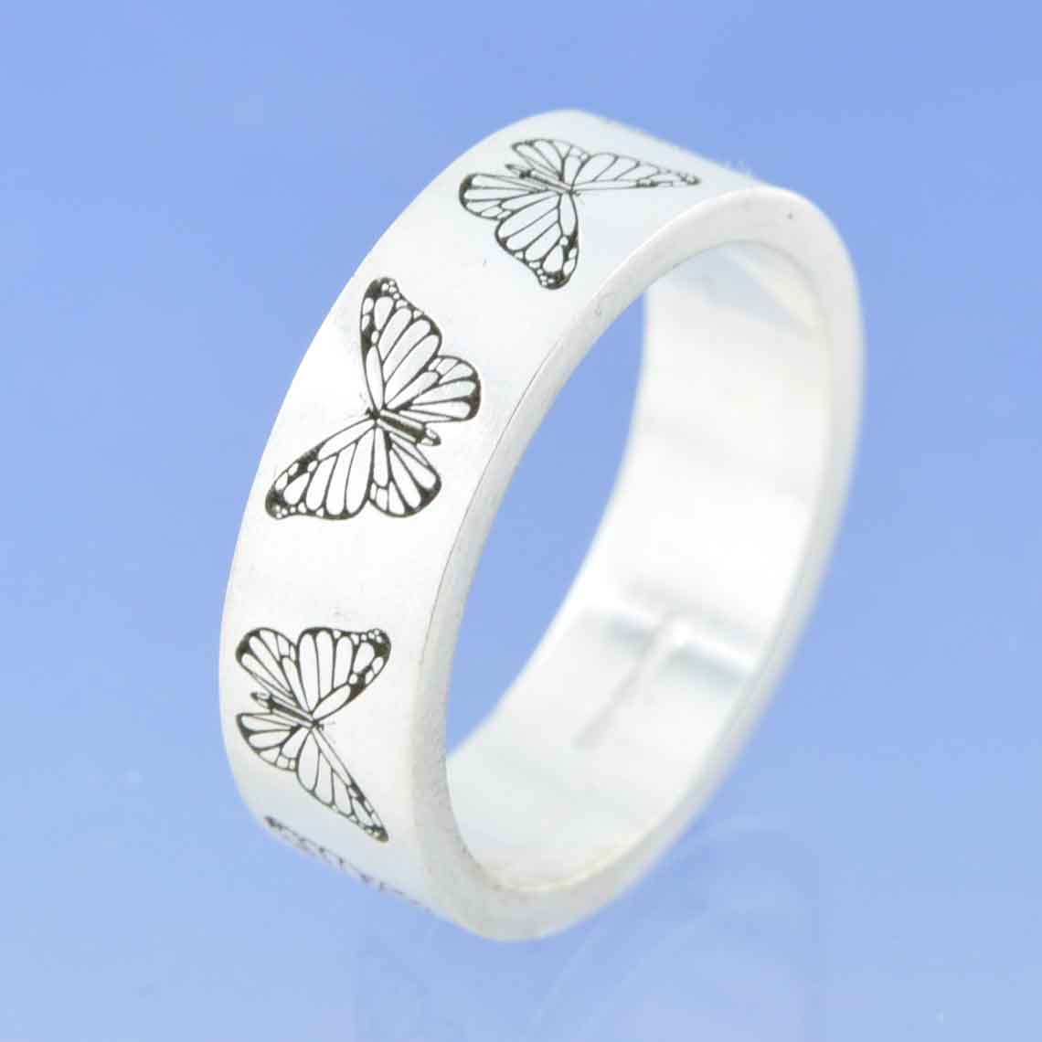 Butterfly Ring with Cremation Ashes Ring by Chris Parry Jewellery