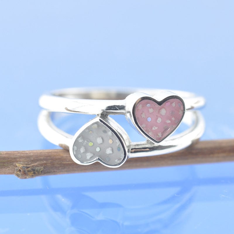 Cremation ashes sterling silver outlet & cubic zirconia heart ring