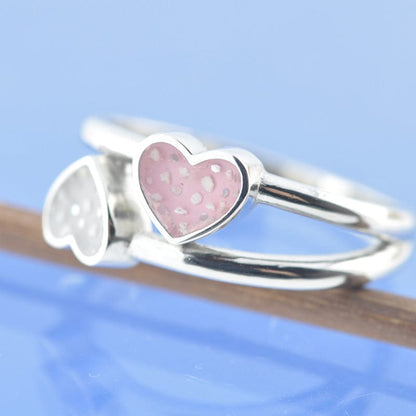 Cremation Ashes Ring Double Heart Ring by Chris Parry Jewellery