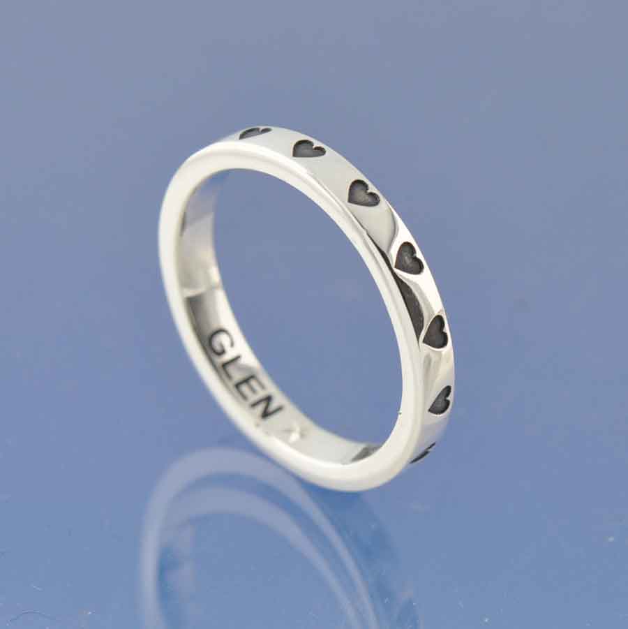 Cremation Ashes Ring - Hearts Galore Ring by Chris Parry Jewellery