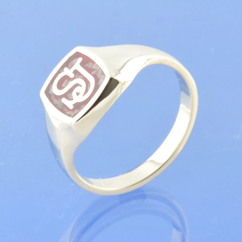Cremation Ashes Ring - Initial Cushion Signet Ring. Ring by Chris Parry Jewellery