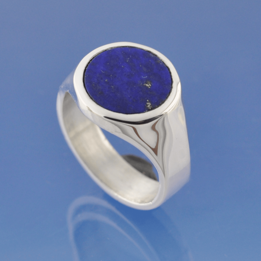 Cremation Ashes Ring - Lapis Lazuli Signet Ring by Chris Parry Jewellery