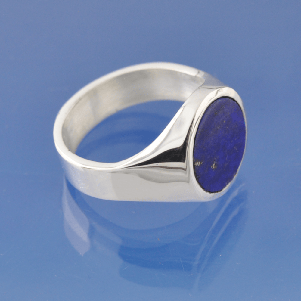 Cremation Ashes Ring - Lapis Lazuli Signet Ring by Chris Parry Jewellery