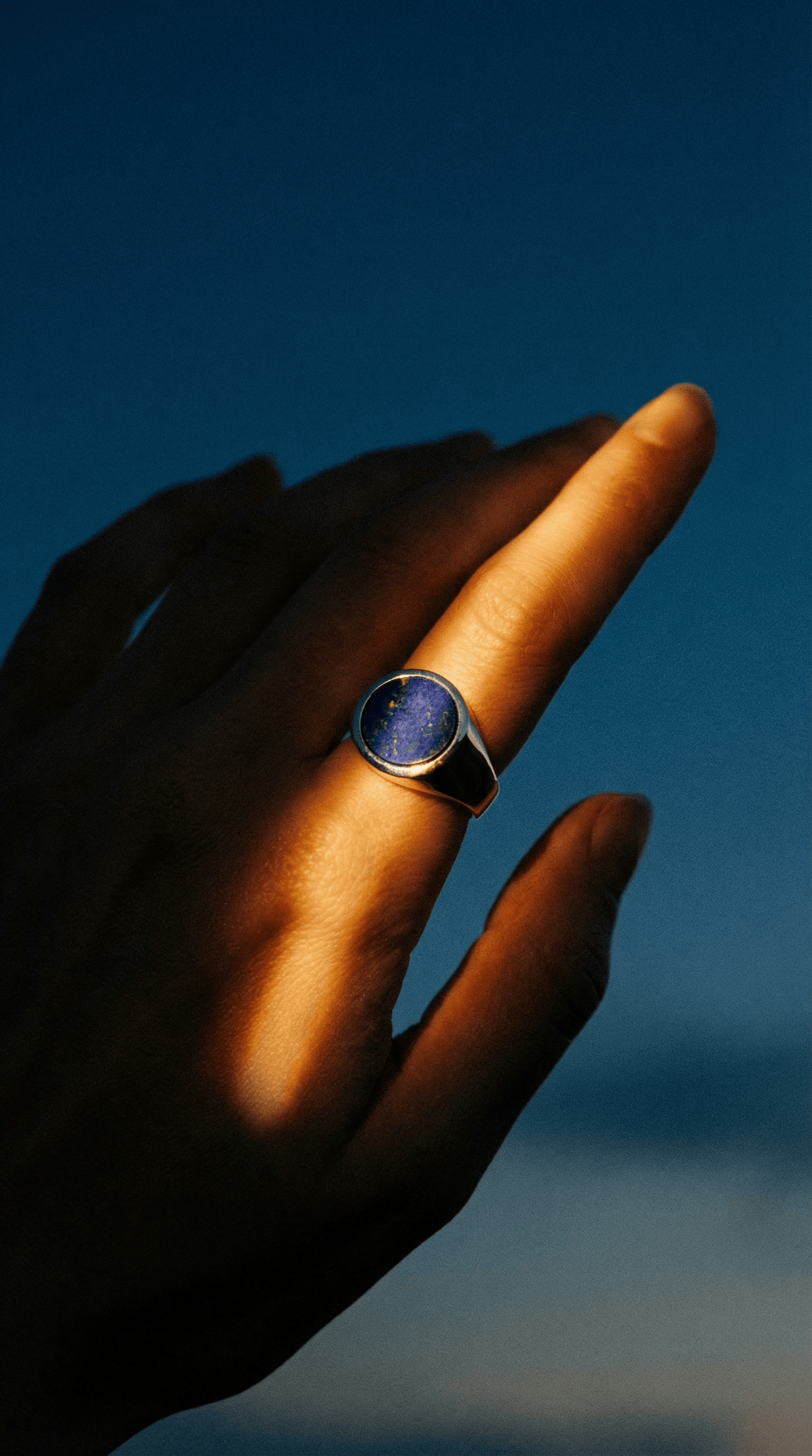 Cremation Ashes Ring - Lapis Lazuli Signet Ring by Chris Parry Jewellery