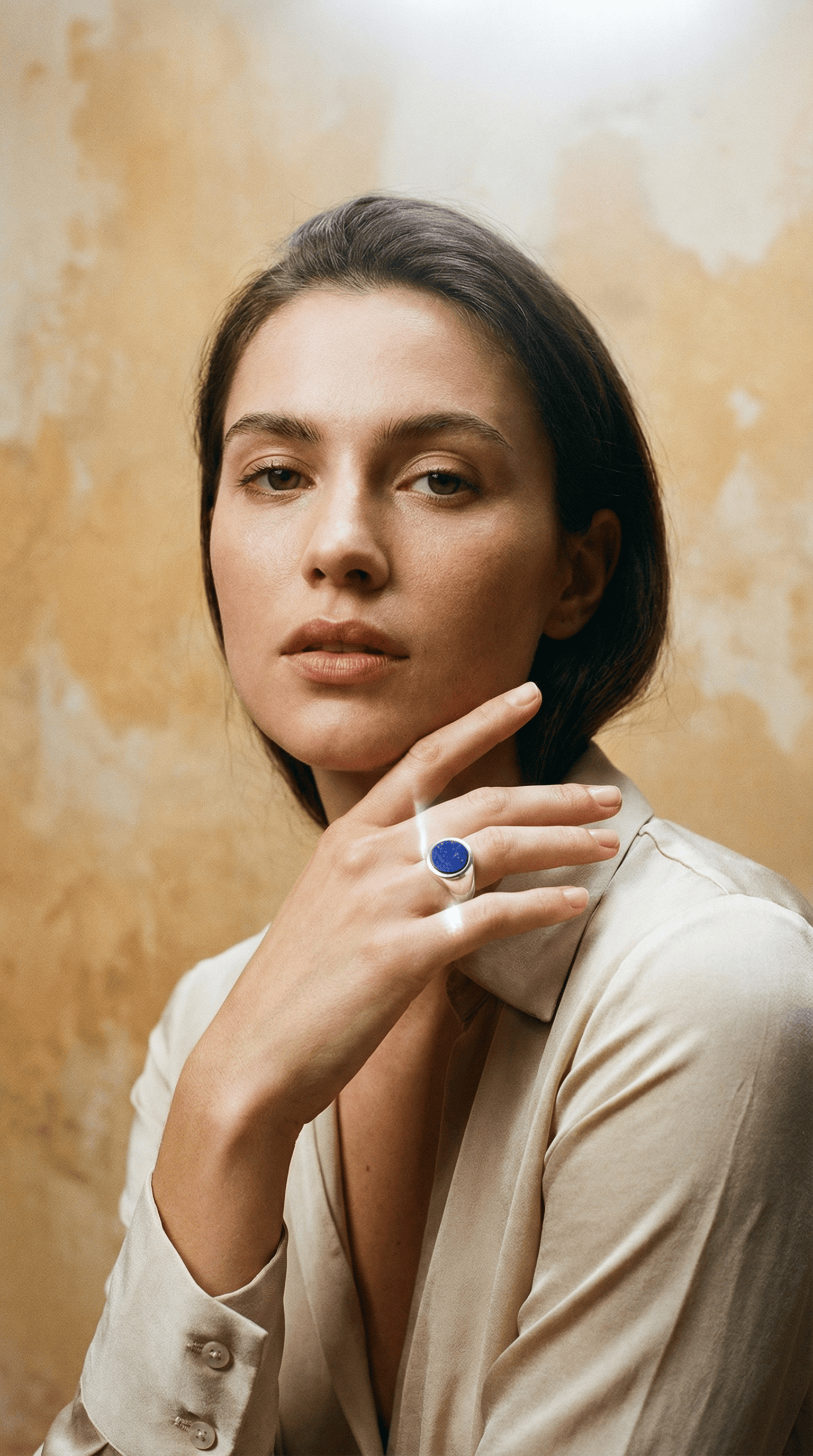 Cremation Ashes Ring - Lapis Lazuli Signet Ring by Chris Parry Jewellery