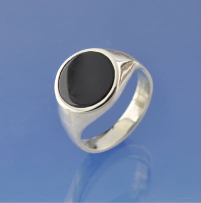 Cremation Ashes Ring - Onyx Signet Ring by Chris Parry Jewellery