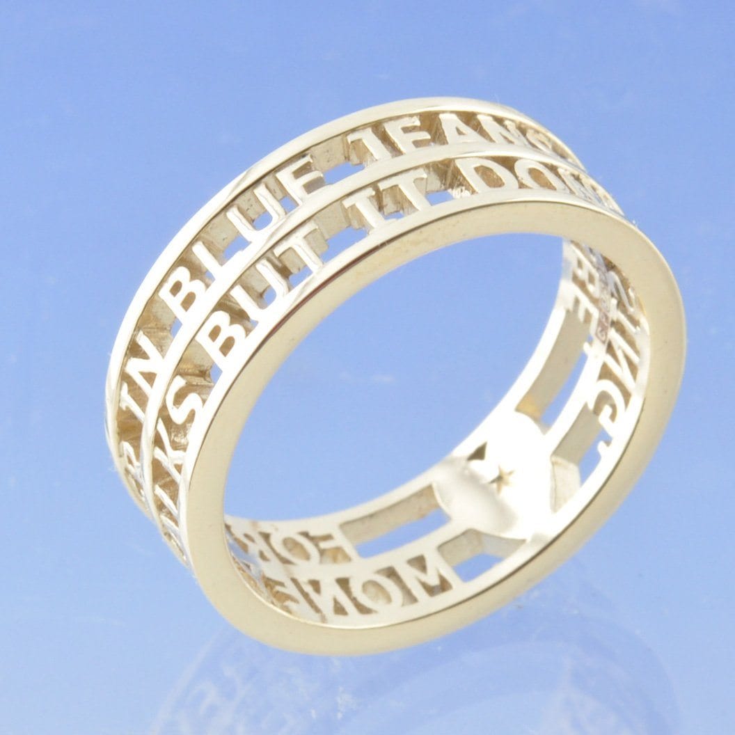 Cremation Ashes Ring - Personalised Quote Ring by Chris Parry Jewellery
