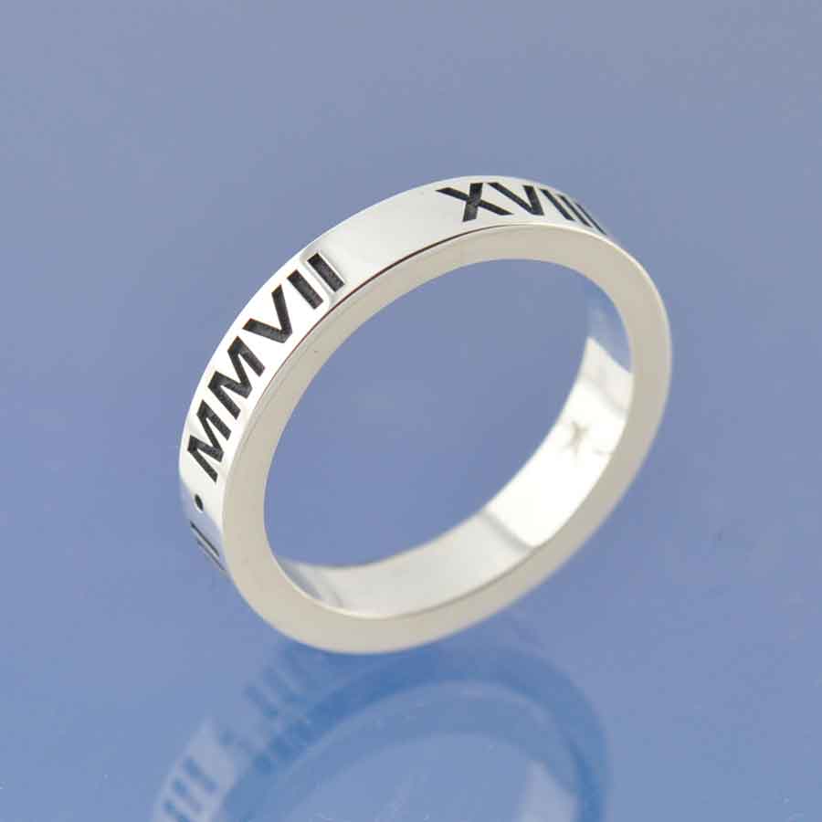Cremation Ashes Ring - Roman Numerals Ring by Chris Parry Jewellery
