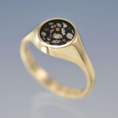 Cremation Ashes Signet Ring - Round Ring by Chris Parry Jewellery