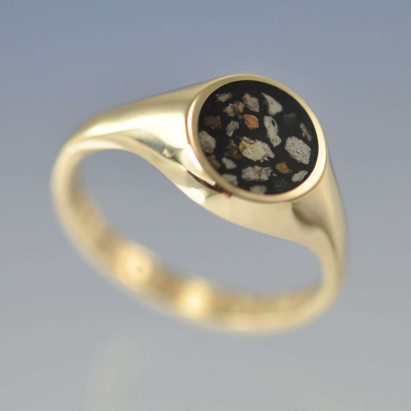 Cremation Ashes Signet Ring - Round Ring by Chris Parry Jewellery