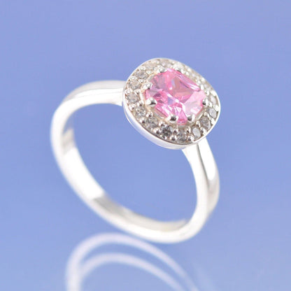 Cushion Halo Sparkling Cremation Ash Ring by Chris Parry Jewellery