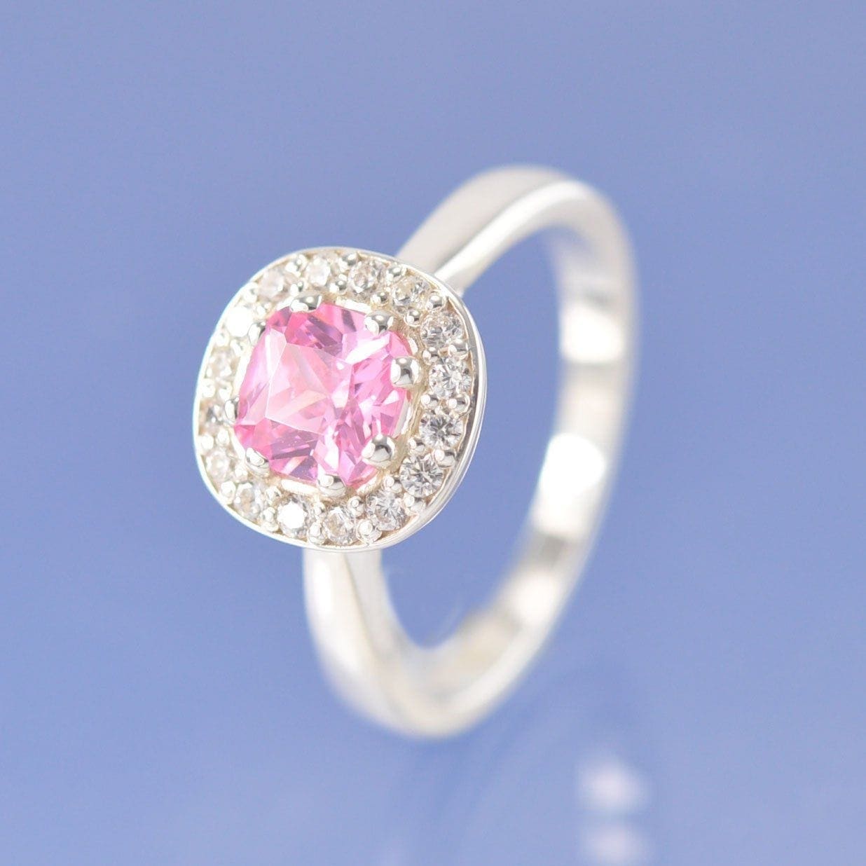 Cushion Halo Sparkling Cremation Ash Ring by Chris Parry Jewellery